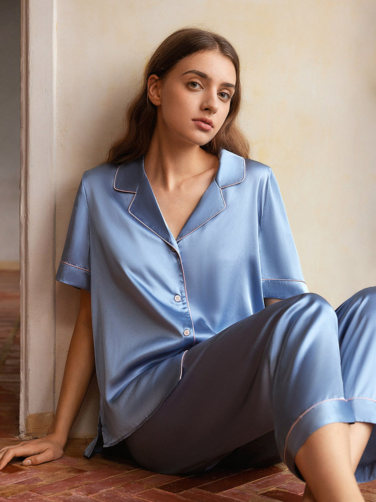 
                  
                    Plain Silk Short Pajama Set
                  
                