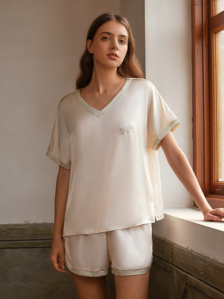 
                  
                    Silk Short Sleeve  Pajama Set
                  
                