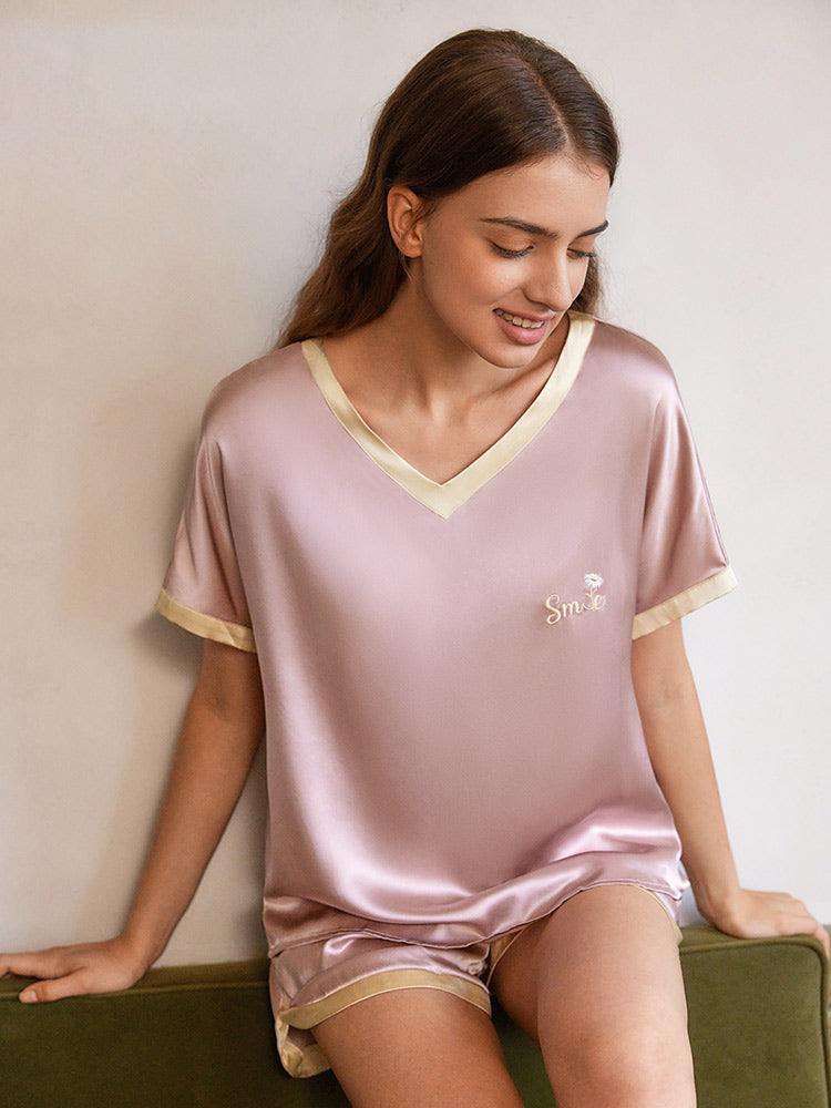 
                  
                    Silk Short Sleeve  Pajama Set
                  
                