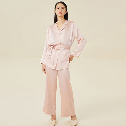 Heavy Weight Hyaluronic Acid Silk Pajamas Set(With Belt)