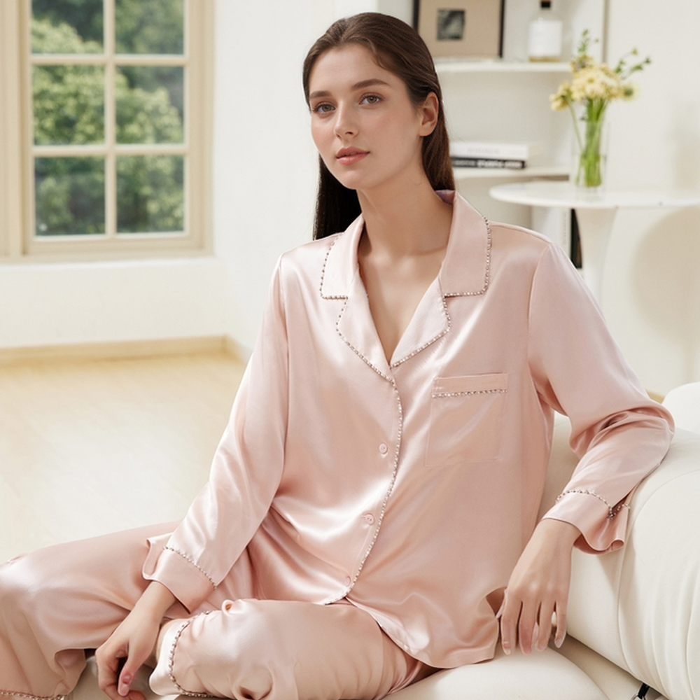 
                  
                    Heavy Weight Silk Nail Bead Pajamas Set
                  
                