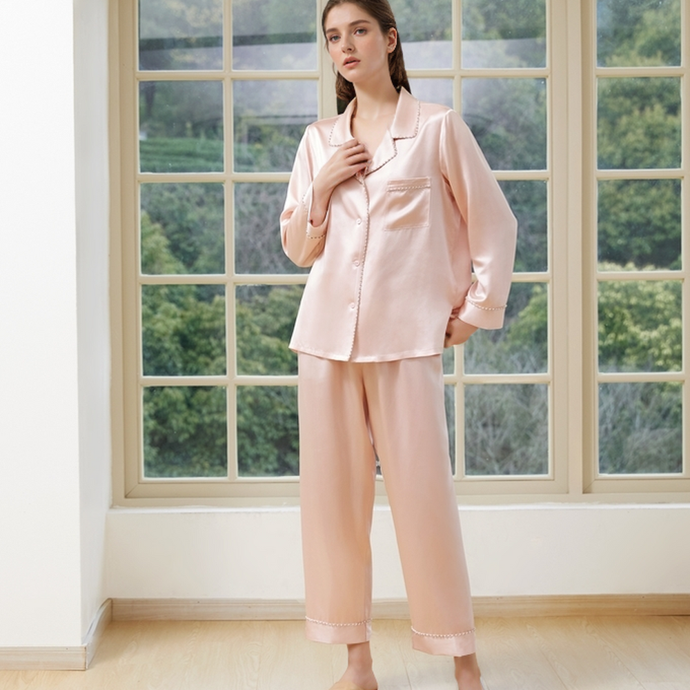 
                  
                    Heavy Weight Silk Nail Bead Pajamas Set
                  
                