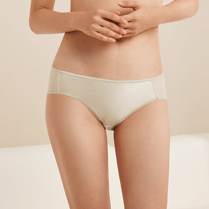 Mid Waist Satin Silk Briefs