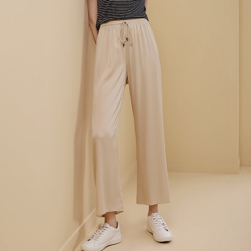 Heavy Weight Silk Straight Pants