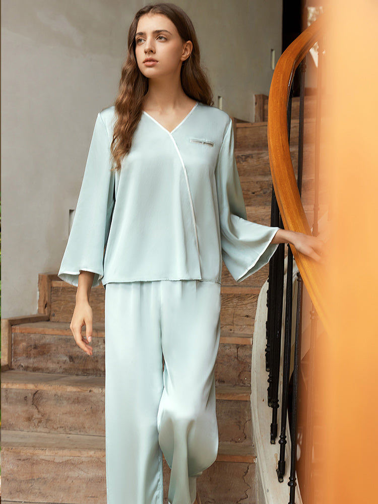 Contrast Slik Pajamas Set