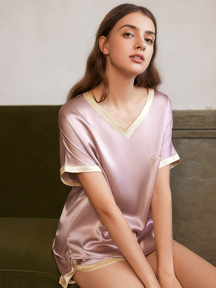 
                  
                    Silk Short Sleeve  Pajama Set
                  
                