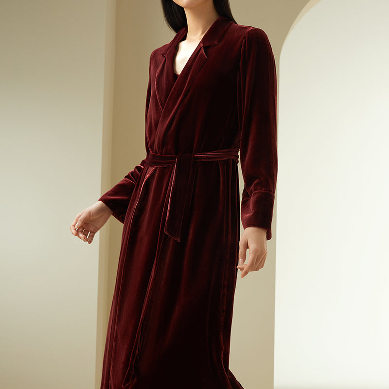 Suede Silk Nightgown (With Belt)