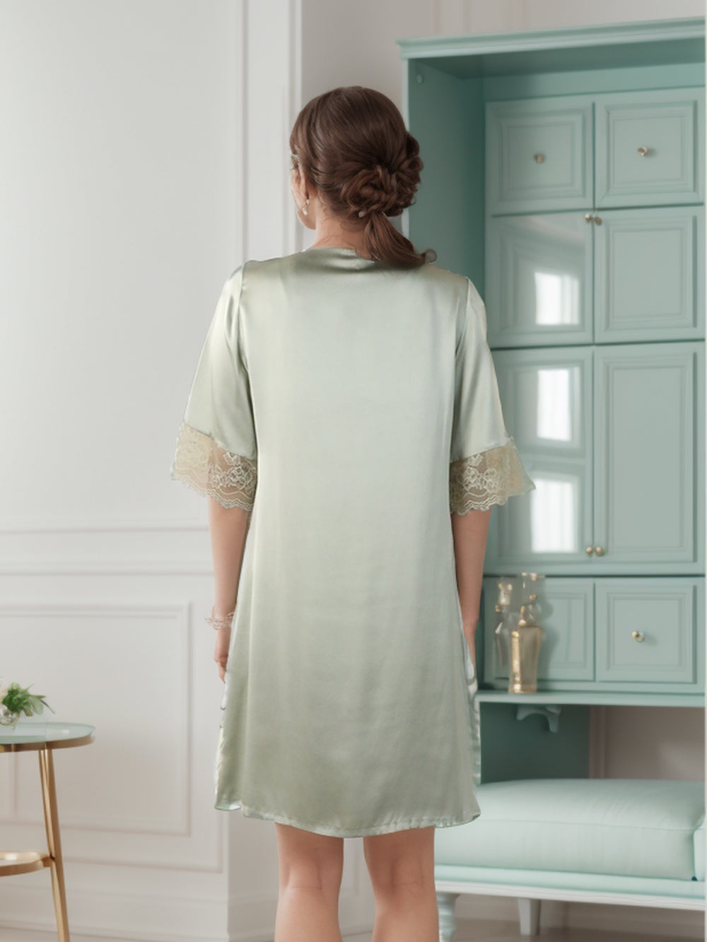 Lace Silk Jonit  Night Dress
