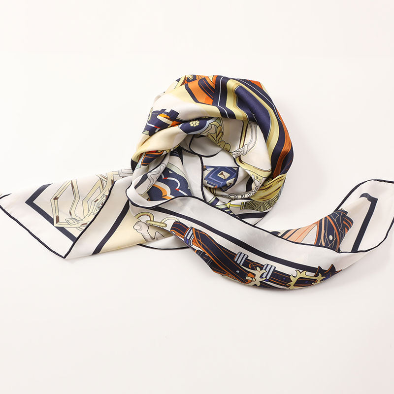 
                  
                    Classical European style Print Silk Charmeuse Square Scarf
                  
                