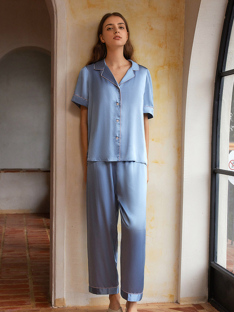 
                  
                    Plain Silk Short Pajama Set
                  
                