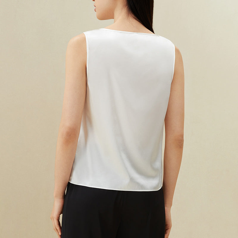 Silk Round Collar Vest