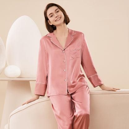 Heavy Weight Silk  Long Sleeve Pajamas Set