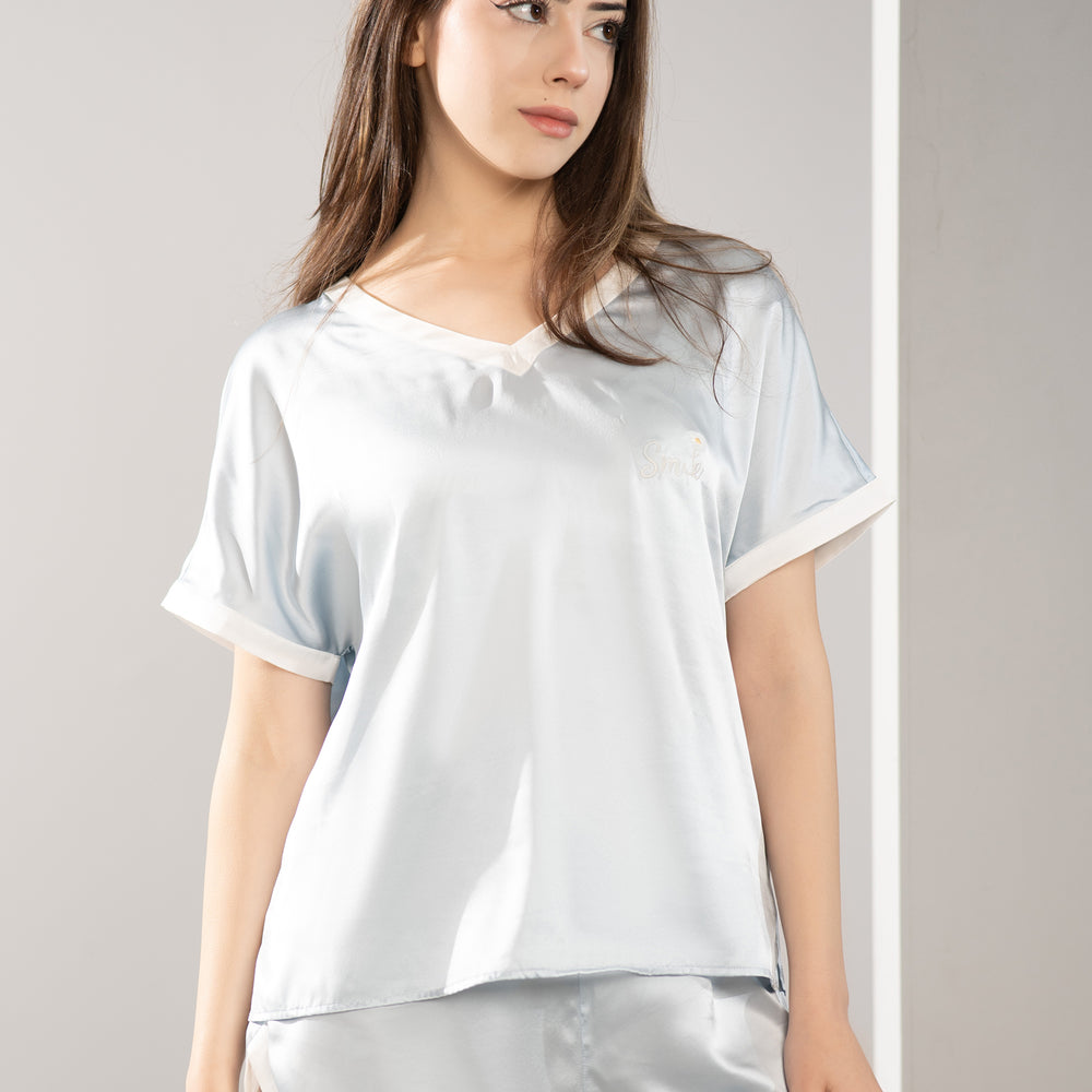 
                  
                    Silk Short Sleeve  Pajama Set
                  
                