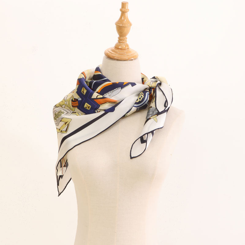 
                  
                    Classical European style Print Silk Charmeuse Square Scarf
                  
                