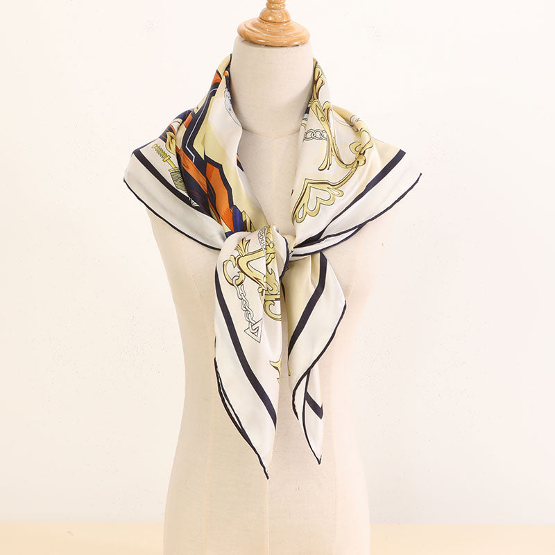 
                  
                    Classical European style Print Silk Charmeuse Square Scarf
                  
                