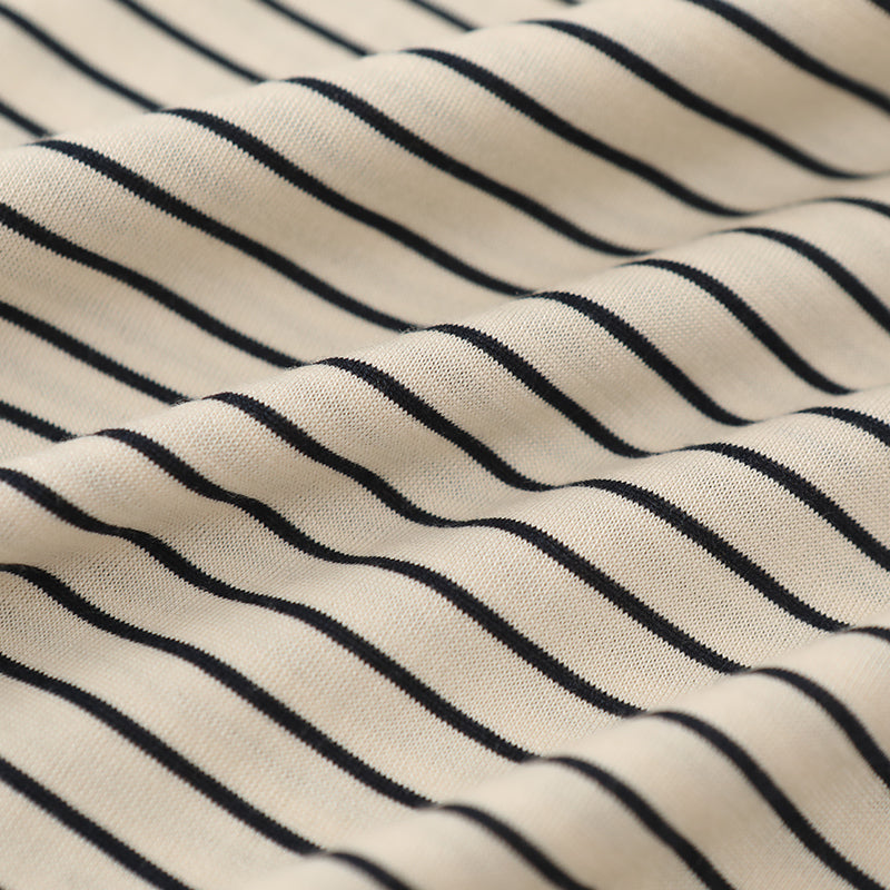Silk Stripe Short Sleeve Night Dress