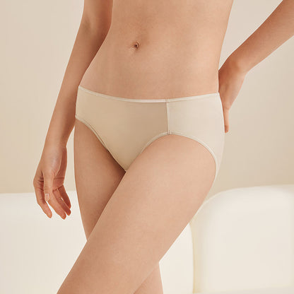 Mid Waist Satin Silk Briefs