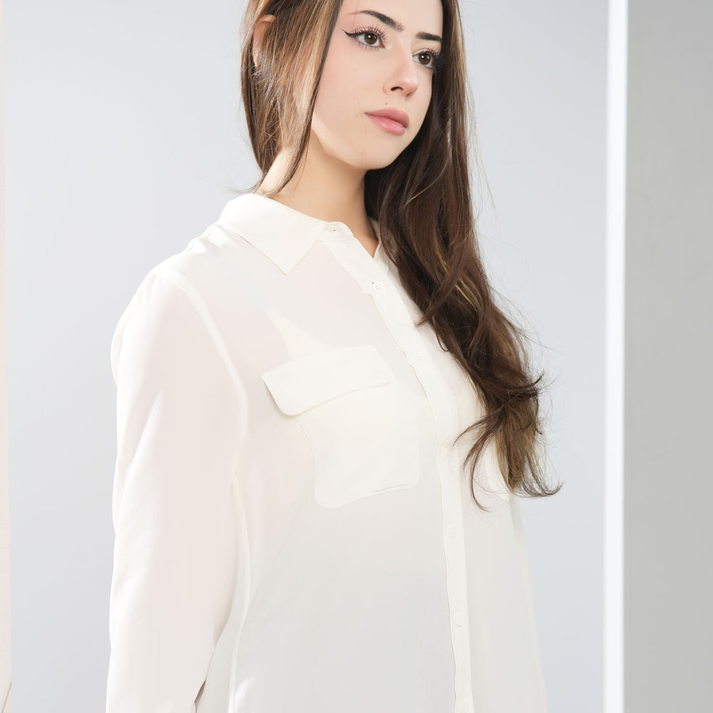 
                  
                    Long Sleeve Collared Silk Blouse
                  
                