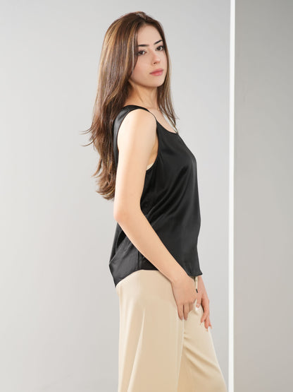 Silk Round Collar Vest