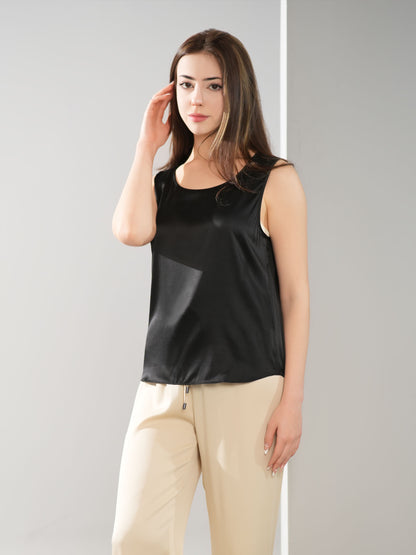 Silk Round Collar Vest