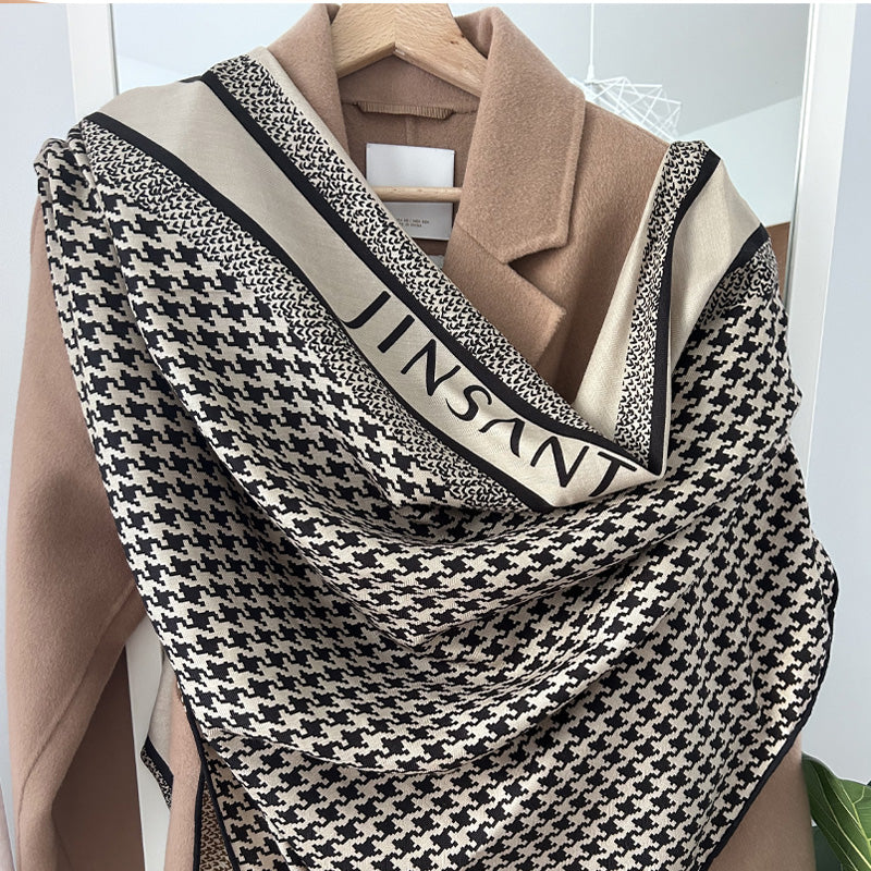 Silk Cashmere Two-Sided Print  Square Scarf